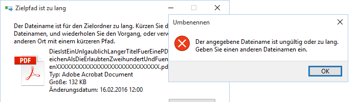 Dateipfad zu lang